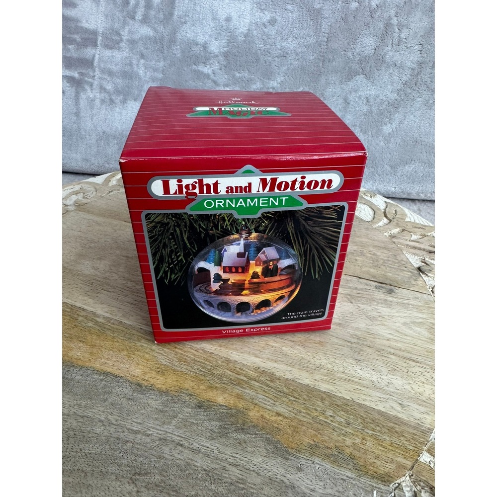 Hallmark Holiday Magic Village Express Light and Motion Ornament 1986 QLX707-2